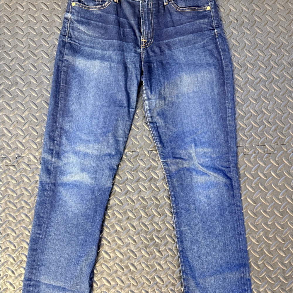 7 For All Mankind Straight Leg Jeans in Medium Blue Wash